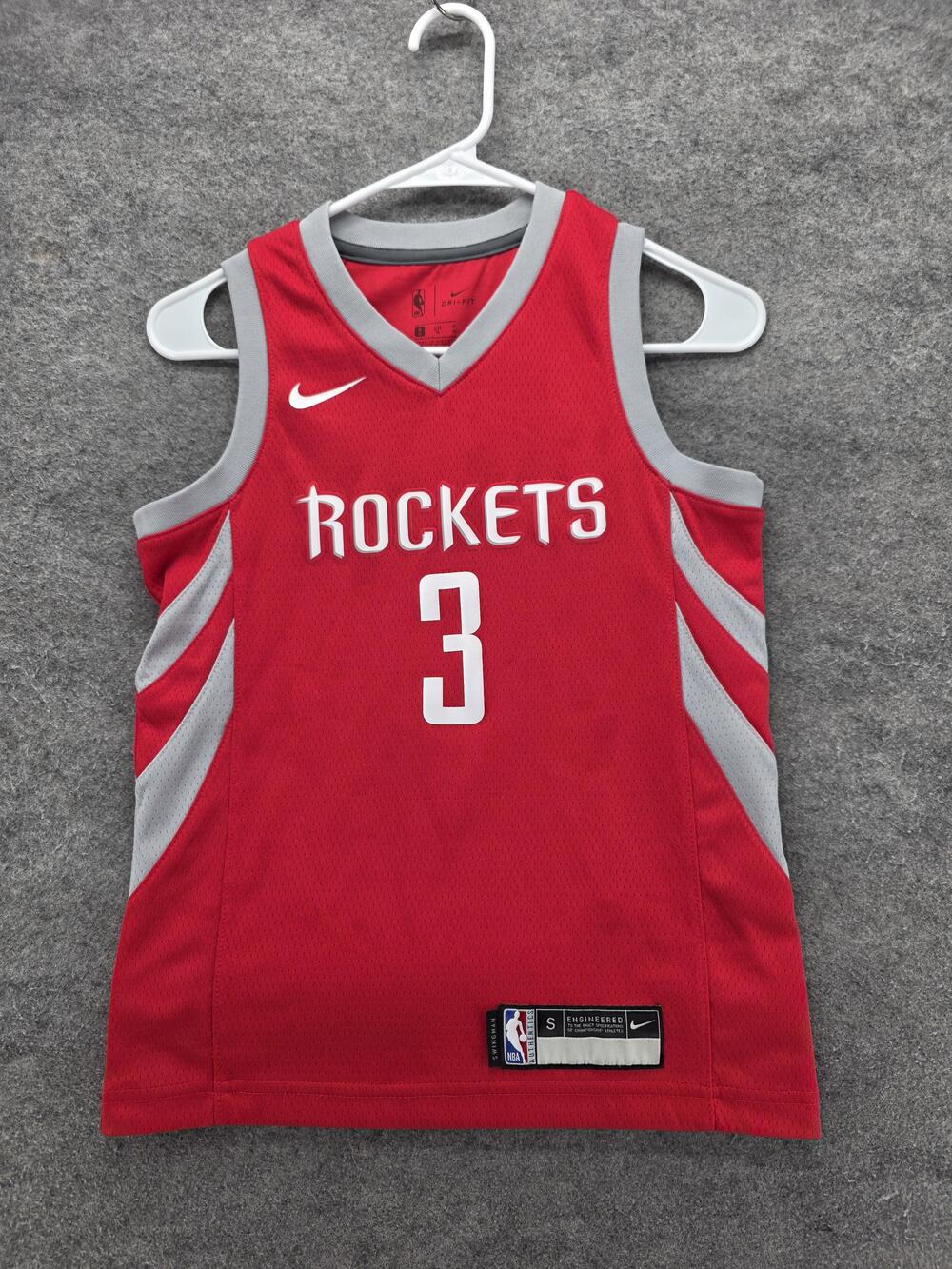Houston Rockets Jersey Boys S Red NBA Basketball Chris Paul Nike Dri Fit